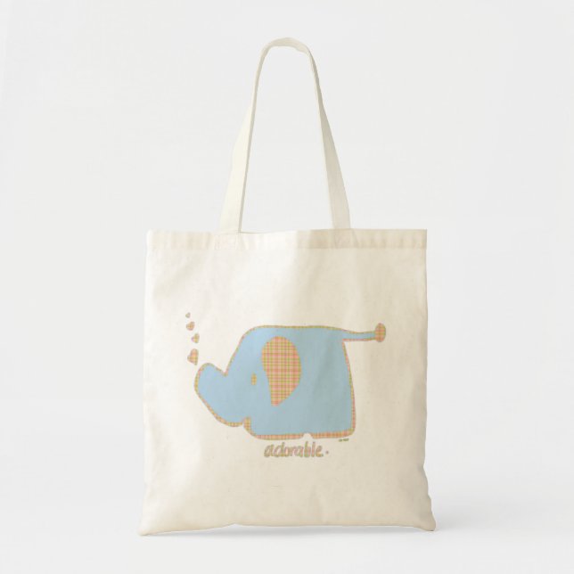 Bolsa Tote Saco adorável do elefante (Frente)