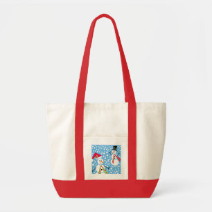Bolsa Tote Saco alegre do impulso do boneco de neve