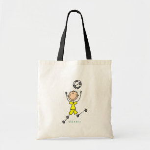 Bolsa Tote Saco amarelo do futebol dos meninos