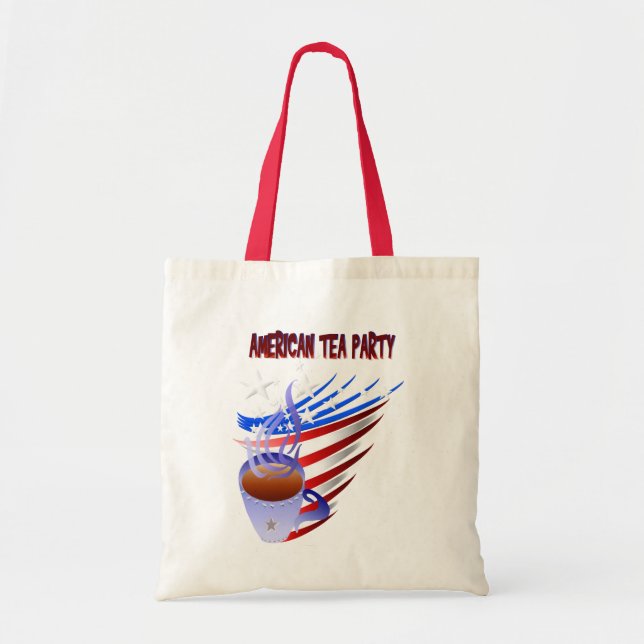 Bolsa Tote Saco americano do tea party (Frente)