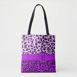 Bolsa Tote Saco animal monogrammed roxo do impressão do