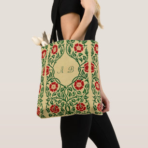 Bolsa Tote Saco Art Nouveau Rosas & Vinhas