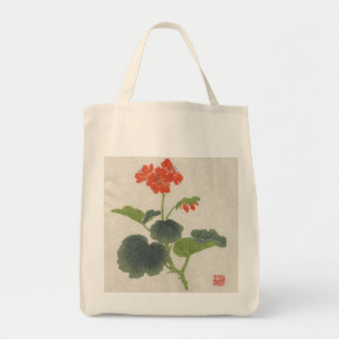 Bolsa Tote Saco asiático da flor do vintage