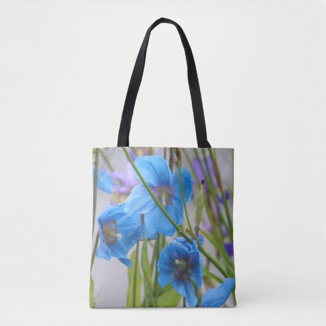 Bolsa Tote Saco azul das flores (Frente)