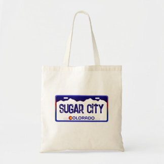Bolsa Tote Saco azul de matrícula da Sugar City Colorado