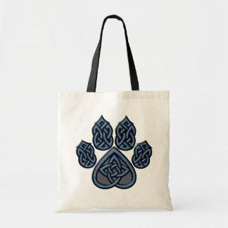 Bolsa Tote Saco azul de Pawprint do céltico