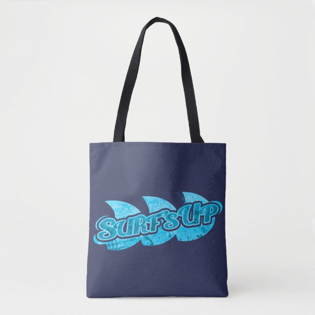 Bolsa Tote saco azul de surfistas surf (Frente)