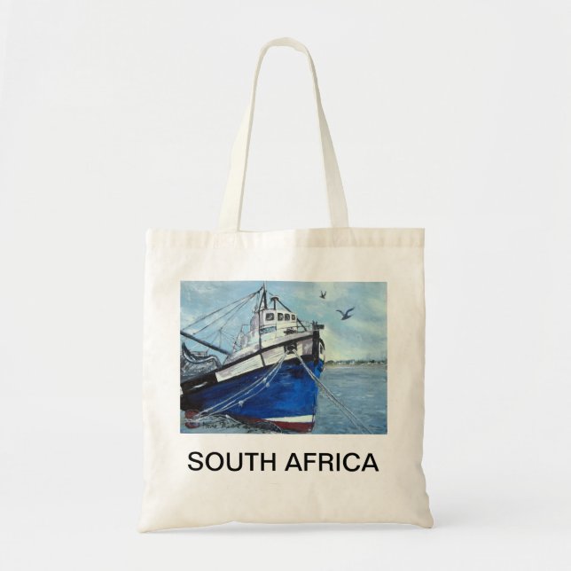 Bolsa Tote Saco azul do barco de pesca (Frente)
