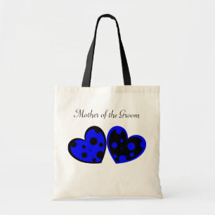 Bolsa Tote Saco azul e preto dos corações