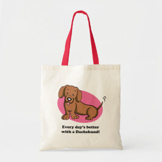 Bolsa Tote Saco bonito do Dachshund do cão dos desenhos