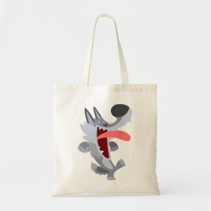 Bolsa Tote Saco bonito do lobo dos desenhos animados da danç