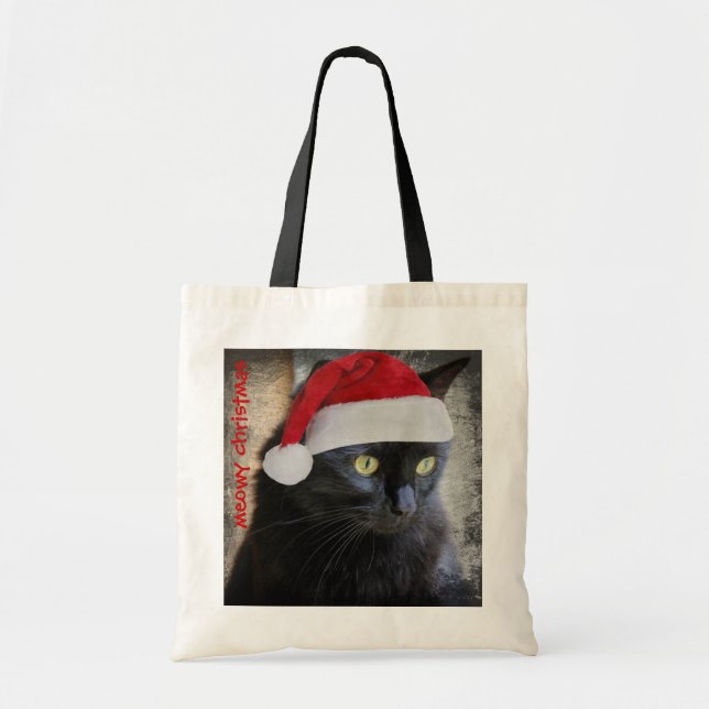 Bolsa Tote Saco bonito do presente do Natal do gato do papai (Frente)