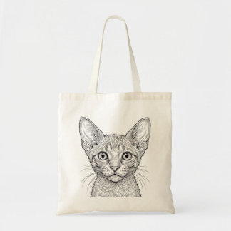 Bolsa Tote Saco Branco de Gatinho Cornish Rex