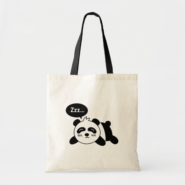 Bolsa Tote Saco branco de toalha preto e branco (Frente)