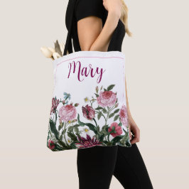 Bolsa Tote Saco Branco Personalizado - Padrão Floral