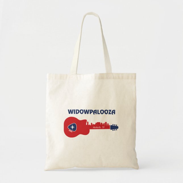 Bolsa Tote Saco branco-vermelho da viúva-paloza 2024 (Frente)