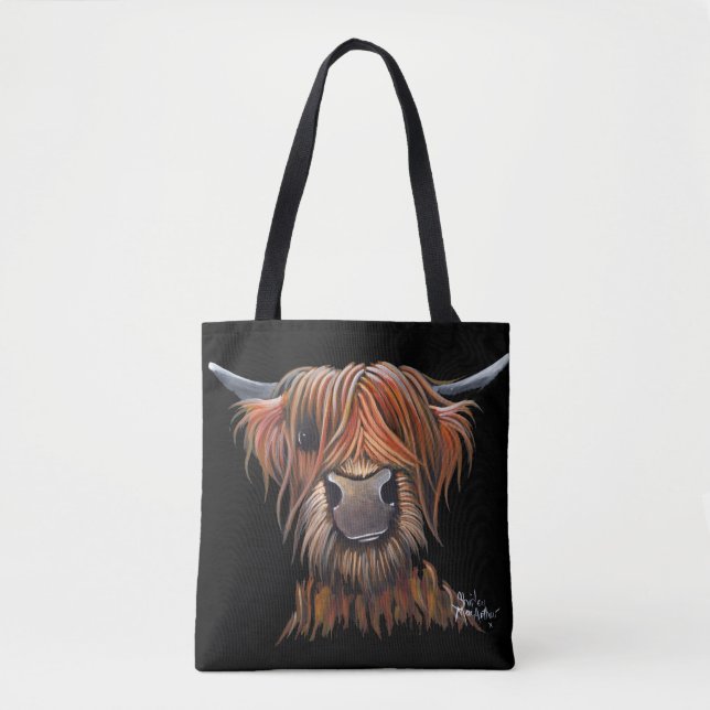 Bolsa Tote Saco 'BRUCE' de Vaca Highland escocesa (Frente)