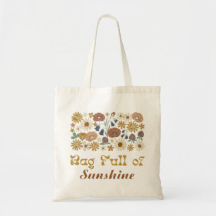 Bolsa Tote Saco Cheio de Sol - Flor de Boho Retro