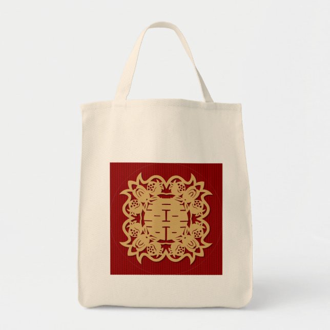 Bolsa Tote Saco chinês da felicidade do dobro do casamento (Frente)