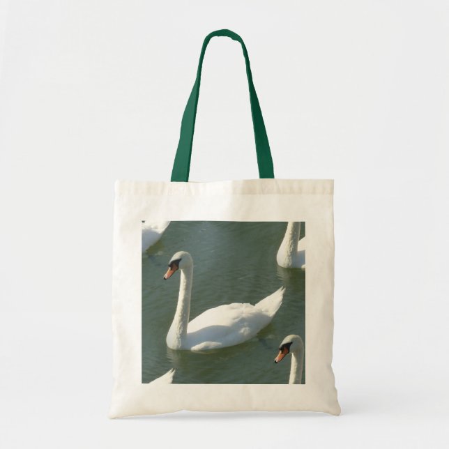 Bolsa Tote Saco - Cisnes a cores (Frente)