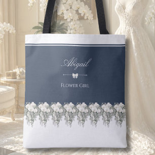 Bolsa Tote Saco Clássico de Orchidea Azul-Marinho para Menina