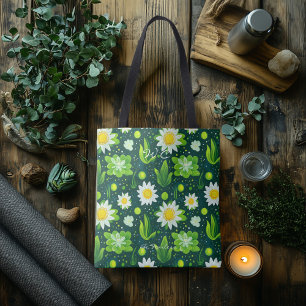 Bolsa Tote Saco Coletor de Bem-Estar de Margarida Verde Fresc