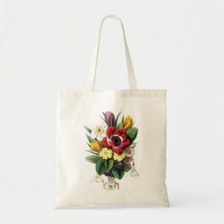 Bolsa Tote Saco colorido da exposição das flores do buquê do