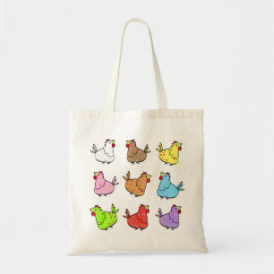 Bolsa Tote Saco colorido da galinha