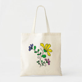 Bolsa Tote Saco com Design de Flor Caprichoso