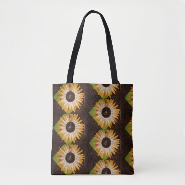 Bolsa Tote saco com estampa de girassol (Frente)