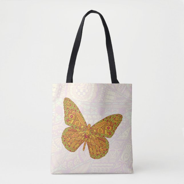 Bolsa Tote Saco com Estampa Total do Monarca Indiano (Frente)