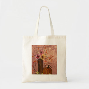 Bolsa Tote Saco com Flores de Outono