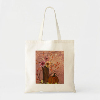 Bolsa Tote Saco com Flores de Outono