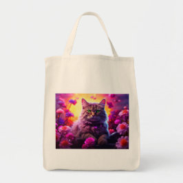Bolsa Tote Saco com Ilustração de Gato