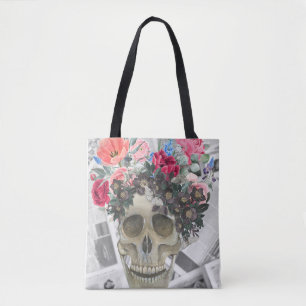 Bolsa Tote Saco com Impressão de crânio único, bonito e Na mo