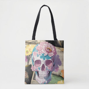 Bolsa Tote Saco com Impressão de crânio único, bonito e Na mo