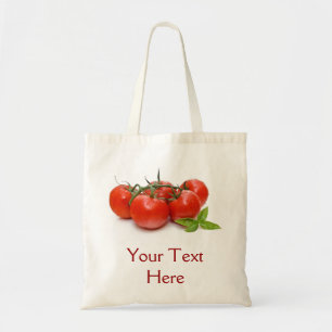 Bolsa Tote Saco com tomates e manjericão