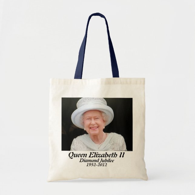 Bolsa Tote Saco comemorativo do jubileu de diamante da rainha (Frente)