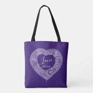 Bolsa Tote Saco conhecido do coração do laço do significad