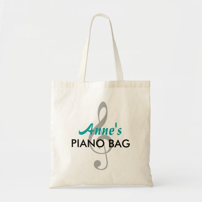 Bolsa Tote Saco conhecido feito sob encomenda do piano - (Frente)