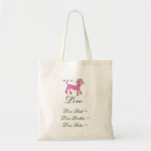 Bolsa Tote Saco cor-de-rosa da caniche
