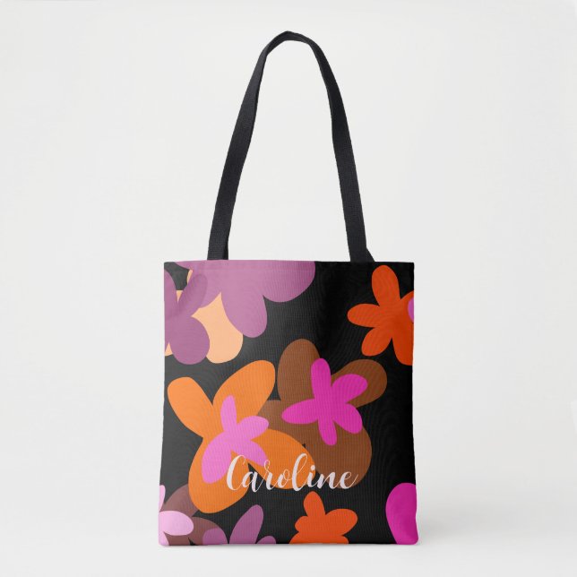Bolsa Tote Saco cor-de-rosa de toalha (Frente)