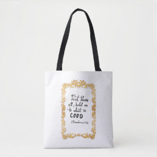 Bolsa Tote Saco cristão com verso bíblia