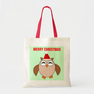 Bolsa Tote Saco customizável da coruja bonito do Natal