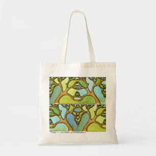 Bolsa Tote Saco da arte da árvore do verde azul