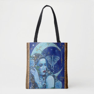 Bolsa Tote Saco da arte da lua da deusa por Renee Lavoie