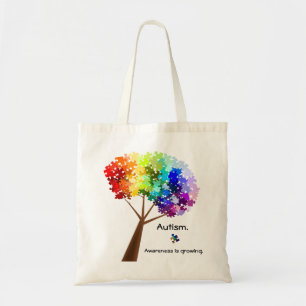 Bolsa Tote Saco da árvore da consciência do autismo