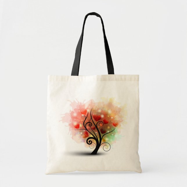 Bolsa Tote Saco da árvore do coração (Frente)
