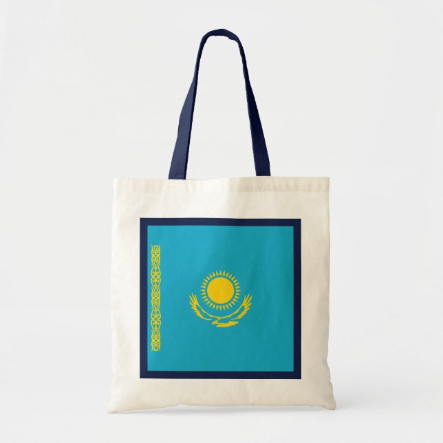 Bolsa Tote Saco da bandeira de Kazakhstan (Frente)