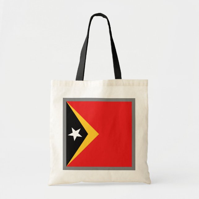 Bolsa Tote Saco da bandeira de Timor-Leste (Frente)